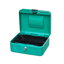 Factory high quality steel money storage 8 inch cash box with 8 compartments cash tray